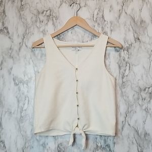 Madewell Texture & Thread Button Front Tie Tank To